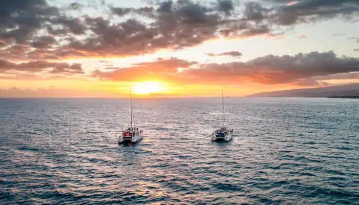 Two boats on ocean | Blue Dolphin Kauai